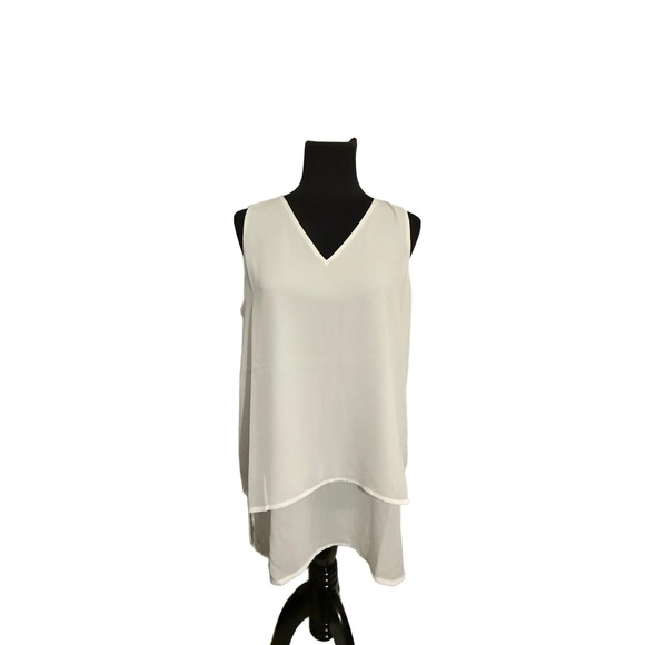 MICHAEL Michael Kors Tops - NWT MICHAEL KORS Womens Size L White Flowy Layered Side Slits Chic Casual Blouse